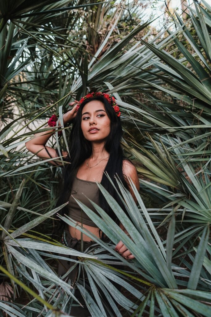 Filipina wife out doors in a forest